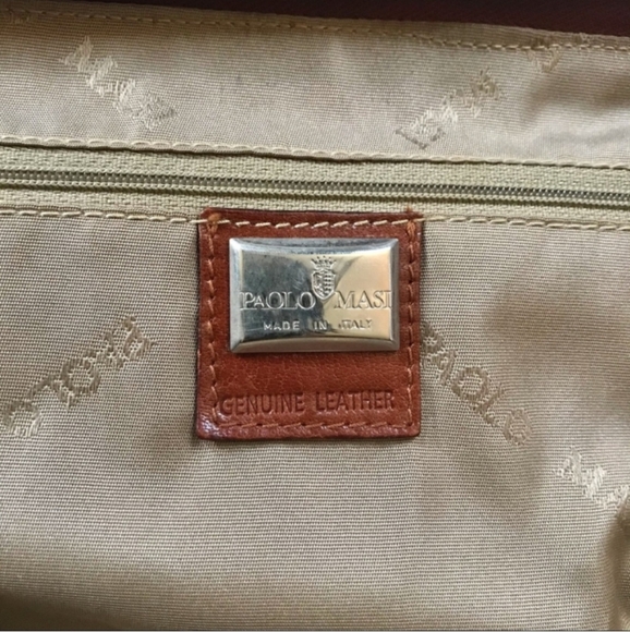 GUC Vintage Paolo Masi Leather Shoulder Baguette Cognac Handbag Purse 90s - Picture 8 of 8